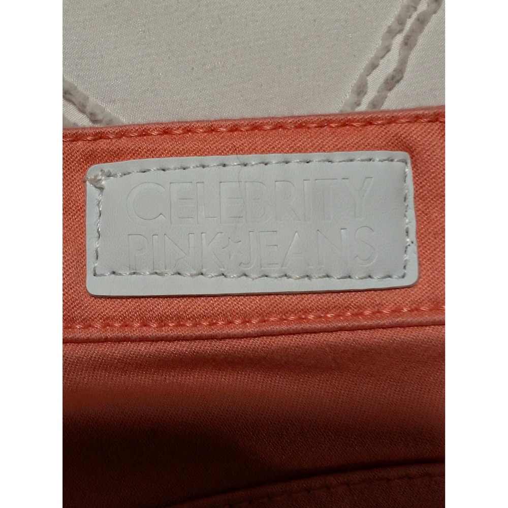 Celebrity Pink Jeans Low Rise Skinny Desert Flower Peach Colored Pants Size 3 - Picture 6 of 6